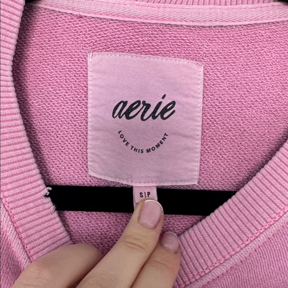 Aerie Big Chill Oversized Pink Sweatshirt - Size S - Picture 4 of 6